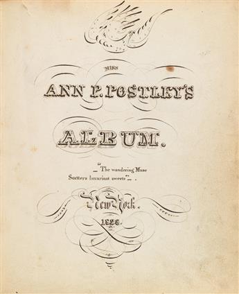 (MANUSCRIPT BOOK.) Miss Ann P. Postleys Album